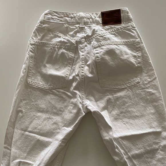 White Denim Straight Leg Jeans - Picture 2 of 3
